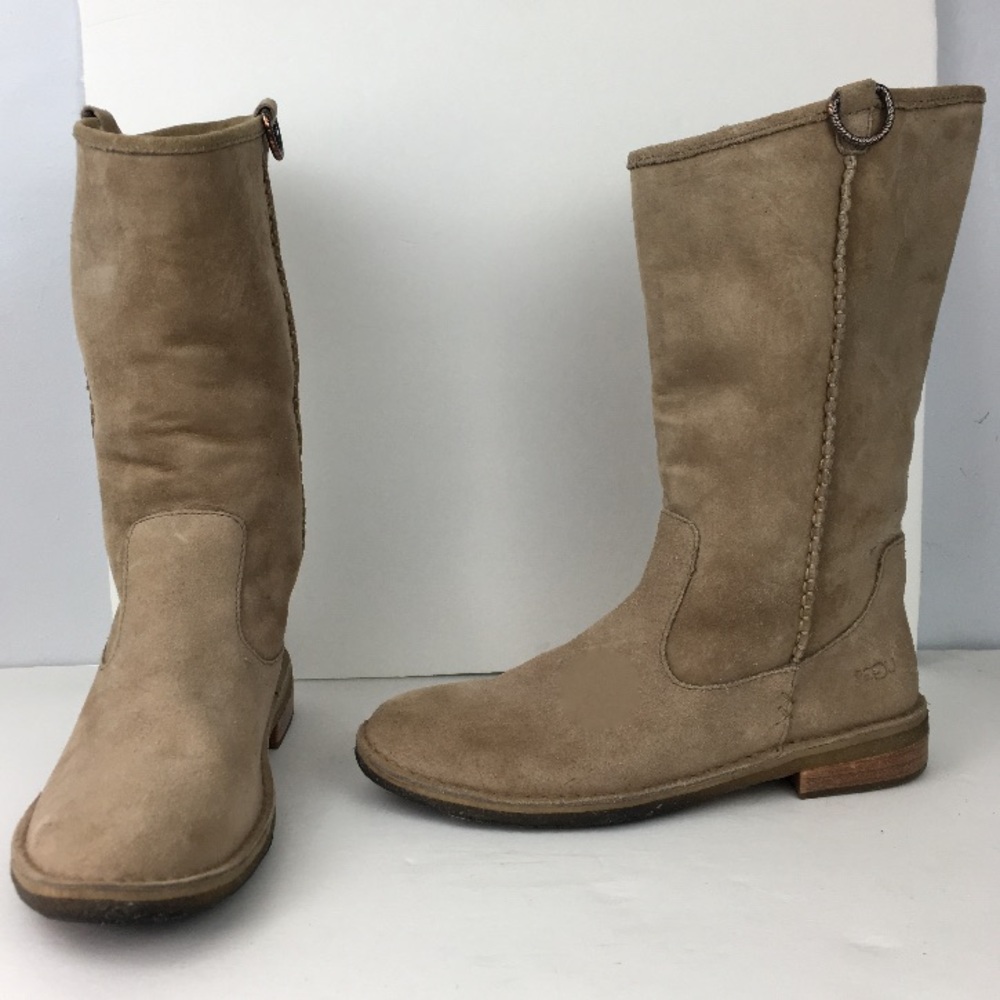 🛍 Ugg Beige Suede & Shearling  Pull-On Boots, 6.5